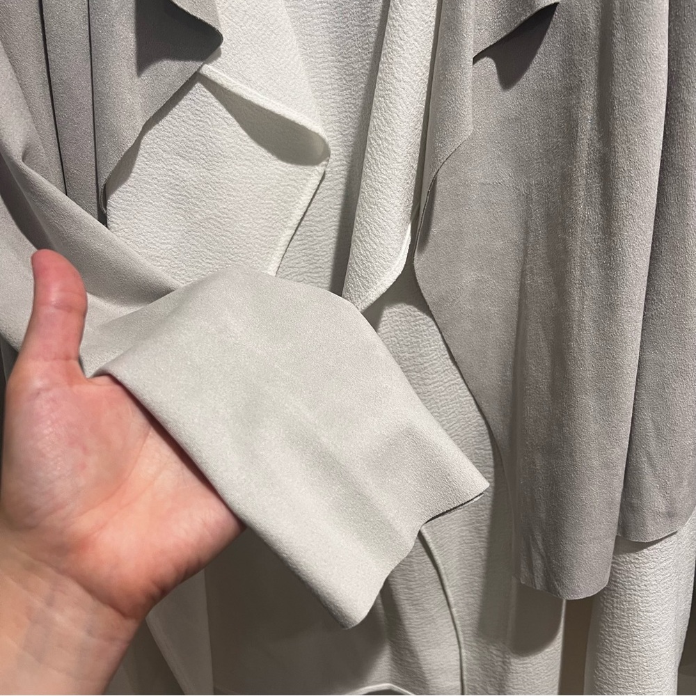 Chico’s Double Layer Suede Grey Nice Cardigan - Picture 3 of 8